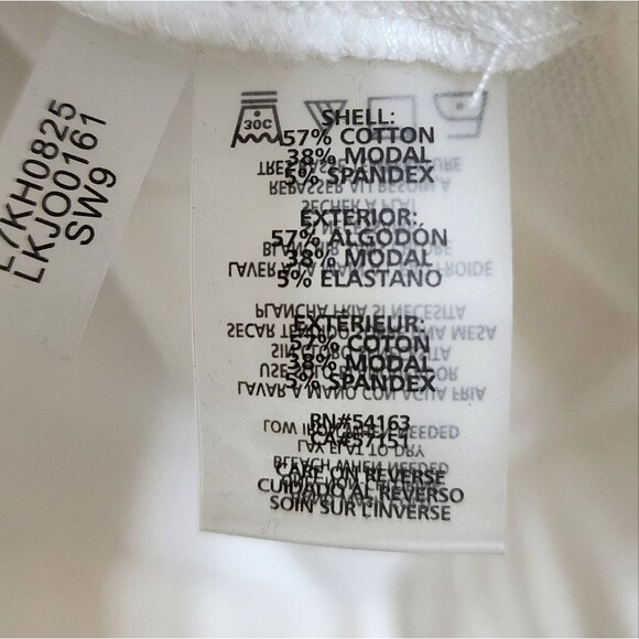 Karl Lagerfeld Sweatshirt Womens Sz M White Black Modal Crochet Lace Long Sleeve - Picture 10 of 10